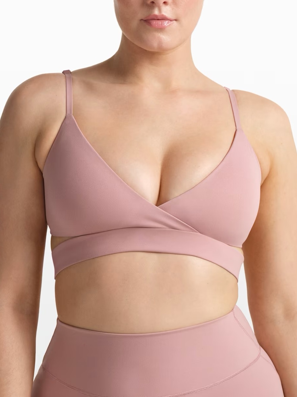NikeSKIMS Matte Wrap Front Bra Himalayan Pink XS
